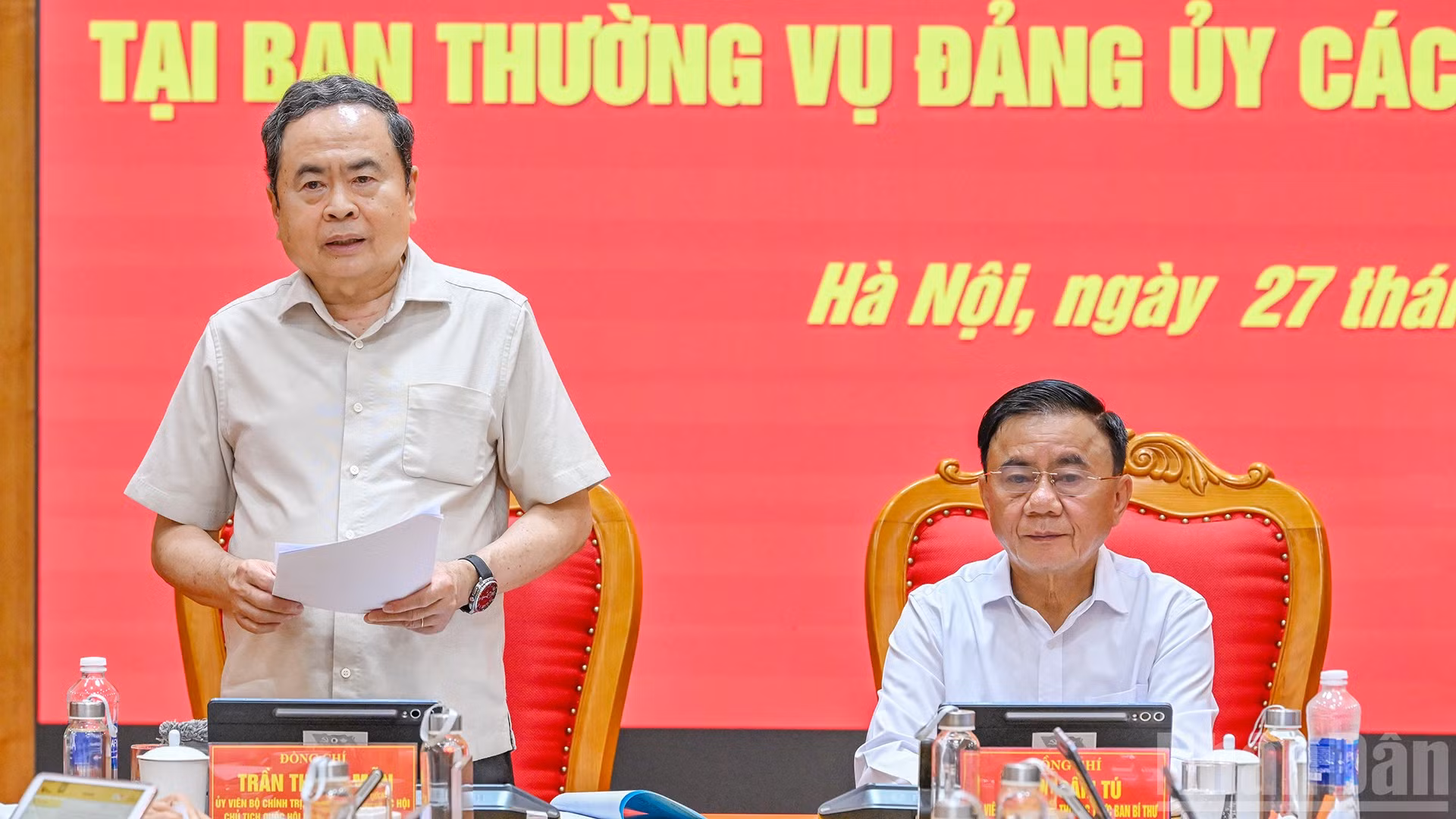 Chủ tịch Quốc hội Trần Thanh Mẫn phát biểu tại hội nghị.