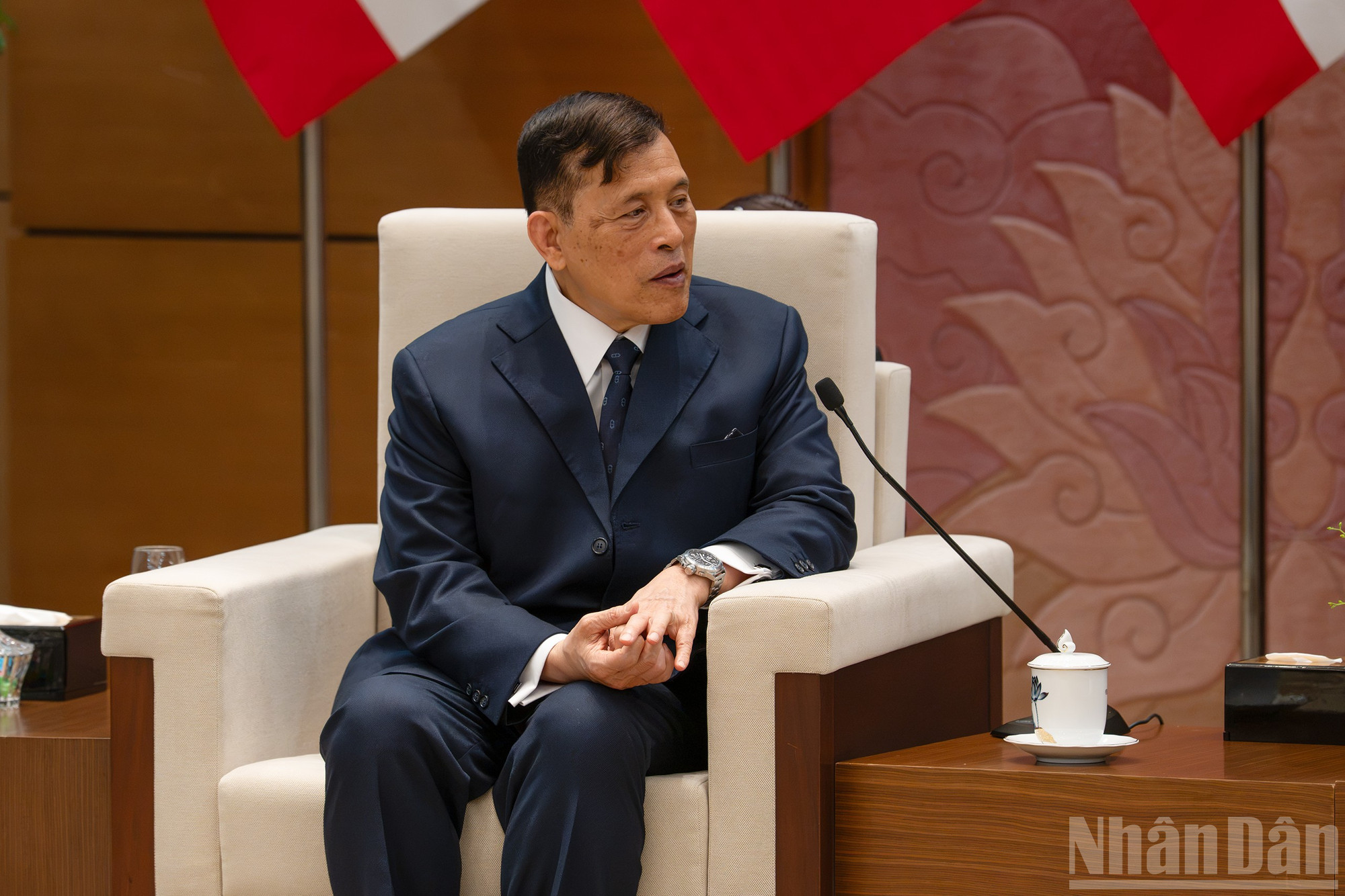 Nh&agrave; vua Vương quốc Th&aacute;i Lan Maha Vajiralongkorn Phra Vajiraklaochaoyuhua ph&aacute;t biểu tại hội kiến.