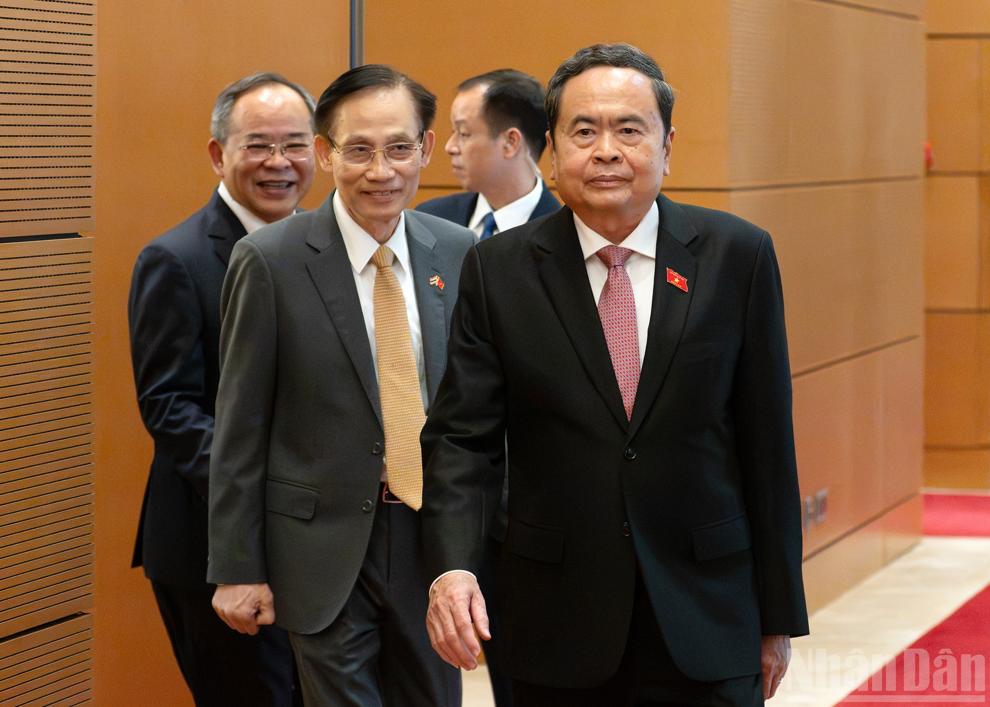 Chủ tịch Quốc hội Trần Thanh Mẫn tới dự hội kiến.