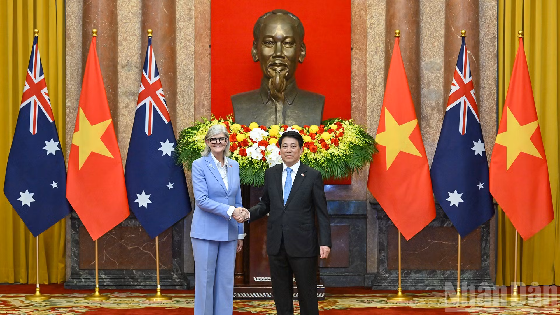 Chủ tịch nước Lương Cường và Toàn quyền Australia Sam Mostyn.