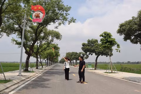 Xã Hát Môn, thành phố Hà Nội hướng tới xây dựng nông thôn mới hiện đại. (Ảnh: MINH ANH)
