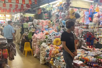 Hoạt động kinh doanh tại chợ Đồng Xuân, Hà Nội.