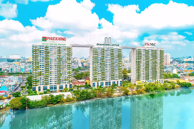 Tòa nhà Diamond Lotus Riverside là một công trình xanh khá nổi tiếng tại Thành phố Hồ Chí Minh. Ảnh: PHÚC KHANG