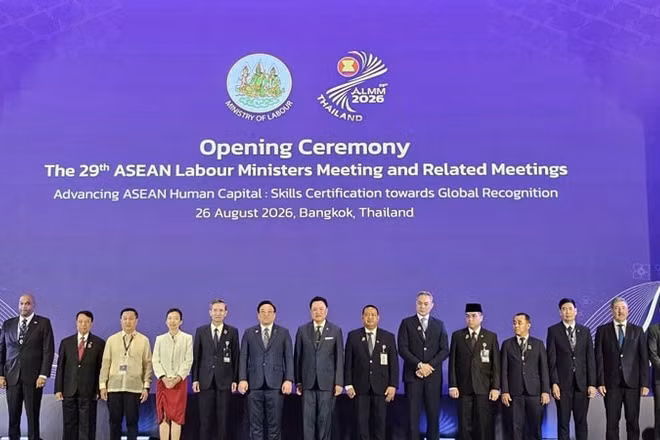 Lễ khai mạc Hội nghị Bộ trưởng Lao động ASEAN lần thứ 29. (Ảnh: CTV)
