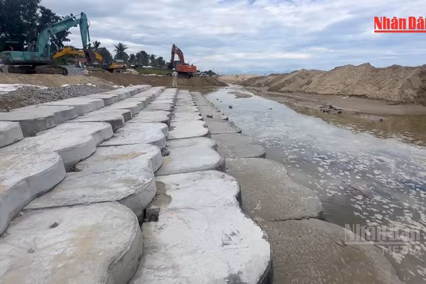 [Video] Nhộn nhịp trên công trường kè chống sạt lở trong kỳ nghỉ lễ 