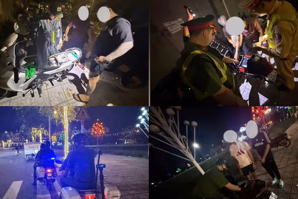 Công an xã An Khánh (Hà Nội) phối hợp các Tổ công tác 141, Công an thành phố Hà Nội, tổ chức tuần tra, kiểm soát bảo đảm an ninh trật tự trên địa bàn, chủ động phát hiện, ngăn chặn những trường hợp có dấu hiệu vi phạm pháp luật, nhất là các hành vi đua xe, điều khiển phương tiện phóng nhanh, lạng lách, đánh võng. (Ảnh: Công an xã An Khánh)