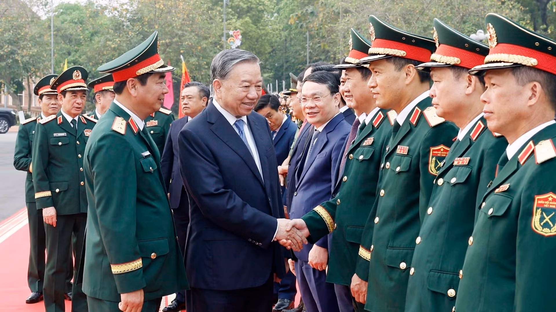 Tổng Bí thư, Chủ tịch nước Tô Lâm và các đại biểu. (Ảnh: Thống Nhất/TTXVN)