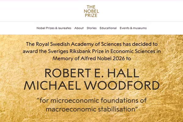 Ảnh chụp màn hình trang web chính thức của Giải Nobel.