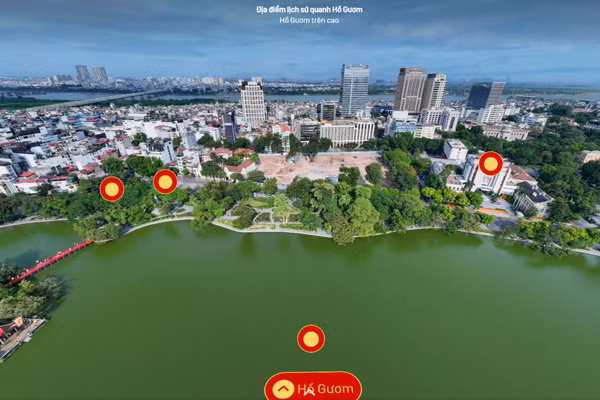 [Ảnh] Khám phá các địa điểm lịch sử quanh Hồ Gươm bằng công nghệ VR360