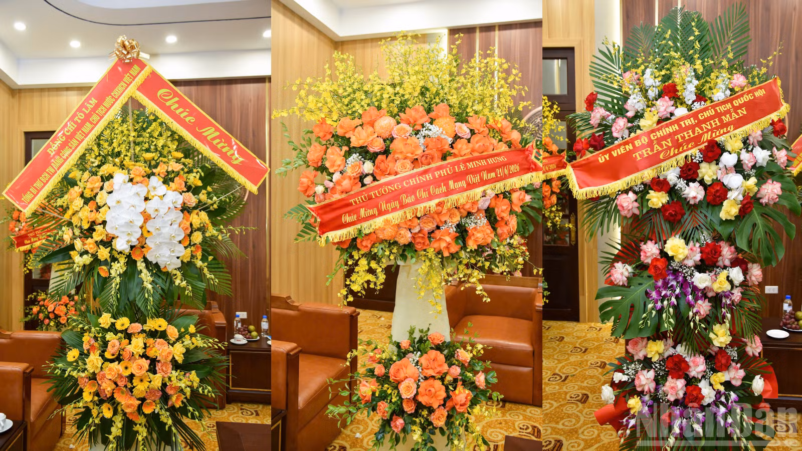 Lãnh đạo Đảng, Nhà nước đã gửi lẵng hoa chúc mừng Báo Nhân Dân nhân kỷ niệm 101 năm Ngày Báo chí Cách mạng Việt Nam.