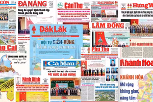 [Ảnh] Hình ảnh trang nhất báo Đảng địa phương xuất bản ngày 1/7 sau khi sáp nhập tỉnh, thành phố