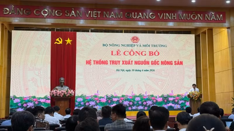 Toàn cảnh Lễ công bố Hệ thống truy xuất nguồn gốc nông sản.