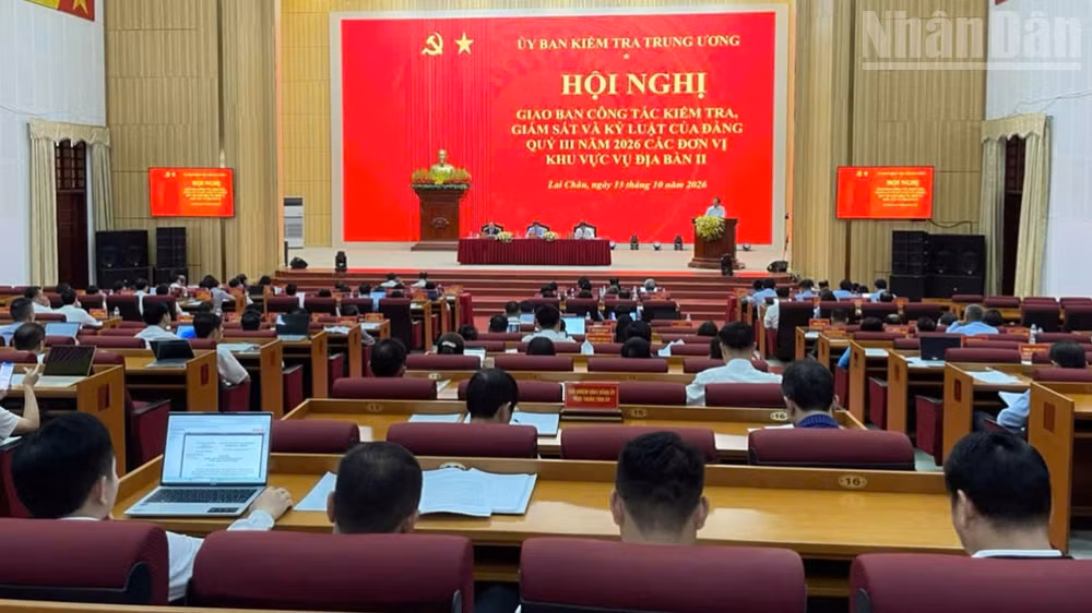 Các đại biểu tham dự hội nghị giao ban quý 3 của Ủy ban Kiểm tra Trung ương tổ chức tại Lai Châu. (Ảnh: TT)