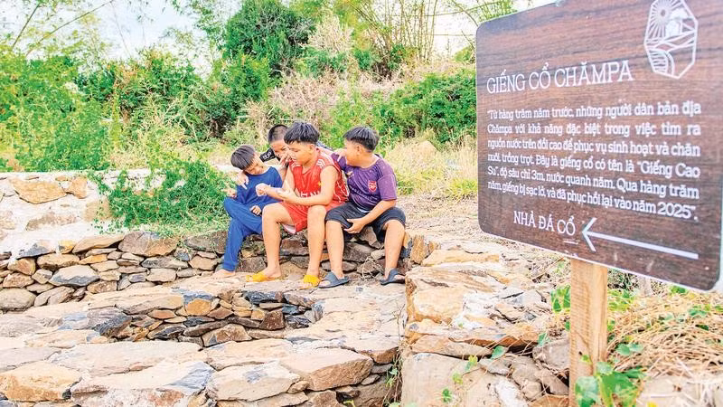 Sự hiện diện của hàng chục giếng cổ Chăm-pa tại vùng đỉnh đồi không chỉ mang thêm những nét kỳ bí mà còn là minh chứng về kỹ năng tìm kiếm mạch nước ngầm của người dân vùng này từ hàng trăm năm trước.