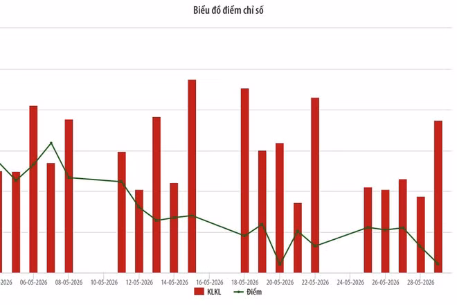 Biểu đồ điểm số Upcom Index tháng 5/2026