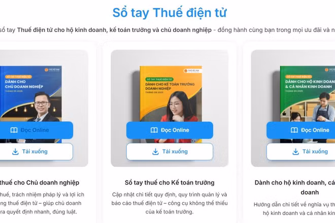 Cục Thuế đã nghiên cứu ban hành bộ 3 cuốn Sổ tay điện tử 