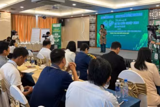 Quang cảnh phát động, triển khai cuộc thi Dự án Khởi nghiệp xanh lần 11.