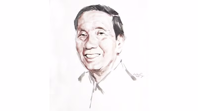 Ký họa chân dung nhạc sĩ Phạm Tuyên của họa sĩ Đỗ Hoàng Tường.