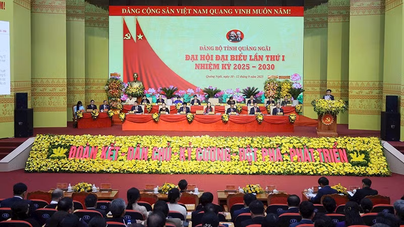 Quang cảnh Đại hội đại biểu lần thứ I Đảng bộ tỉnh Quảng Ngãi, nhiệm kỳ 2025-2030.