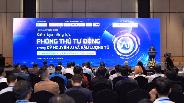 Hội thảo CYSEEX 2026 có chủ đề “Kiến tạo năng lực phòng thủ tự động trong kỷ nguyên AI và hậu lượng tử”. (Ảnh: CYSEEX)