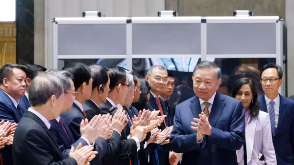 Tổng Bí thư, Chủ tịch nước Tô Lâm đến phát biểu chính sách tại Nhà Quốc hội Canada, thủ đô Ottawa. (Ảnh: TTXVN)