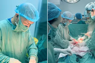 Các bác sĩ phẫu thuật bảo toàn tính mạng cho cả mẹ và con. 