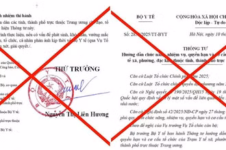 Bộ Y tế cảnh báo về văn bản giả mạo liên quan chức năng, nhiệm vụ của trạm y tế xã, phường
