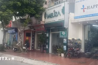Nơi xảy ra sự cố - Thẩm mỹ trị liệu, Trung tâm đào tạo thẩm mỹ công nghệ cao MELIZA ở 484, Nguyễn Văn Linh, phường Lê Thanh Nghị, thành phố Hải Phòng. (Ảnh: TTXVN)