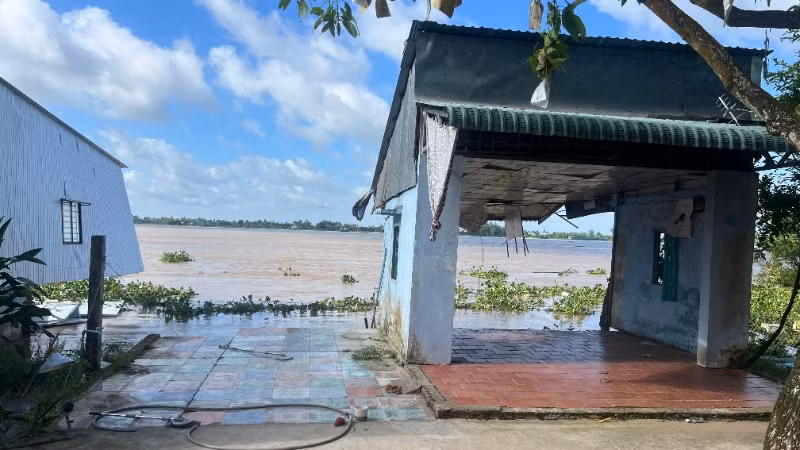 Hiện trường vụ sạt lở tại khóm Tân Tịch, phường Cao Lãnh.