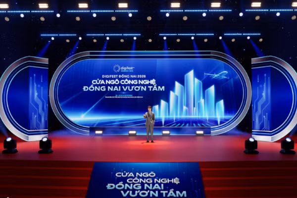 Mô phỏng hội trường diễn ra DIGIFEST Đồng Nai 2026. (Ảnh: Viện Sáng tạo và Chuyển đổi số)