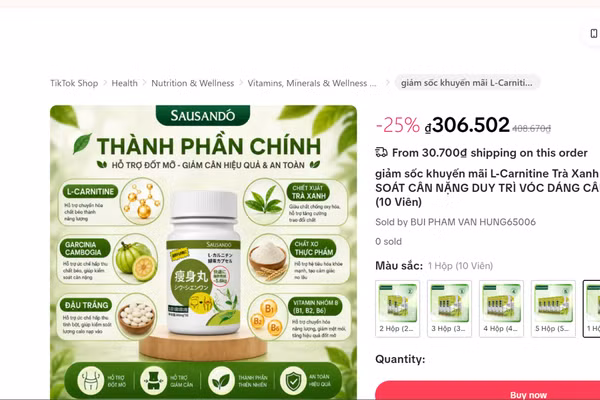Sản phẩm được quảng cáo trên TikTok. (Ảnh chụp màn hình)