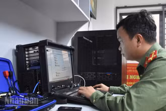 Phòng An ninh mạng và phòng, chống tội phạm sử dụng công nghệ cao Công an thành phố Đà Nẵng đấu tranh tội phạm trên không gian mạng.