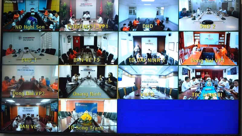EVNGENCO1 tổ chức họp trực tuyến với các đơn vị liên quan trong Tổng công ty. (Ảnh: EVNGENCO1)