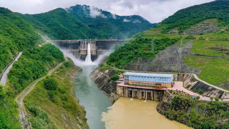 Thủy điện Bản Vẽ phát huy vai trò điều tiết lũ trong mùa mưa bão. (Ảnh: EVNGENCO1)