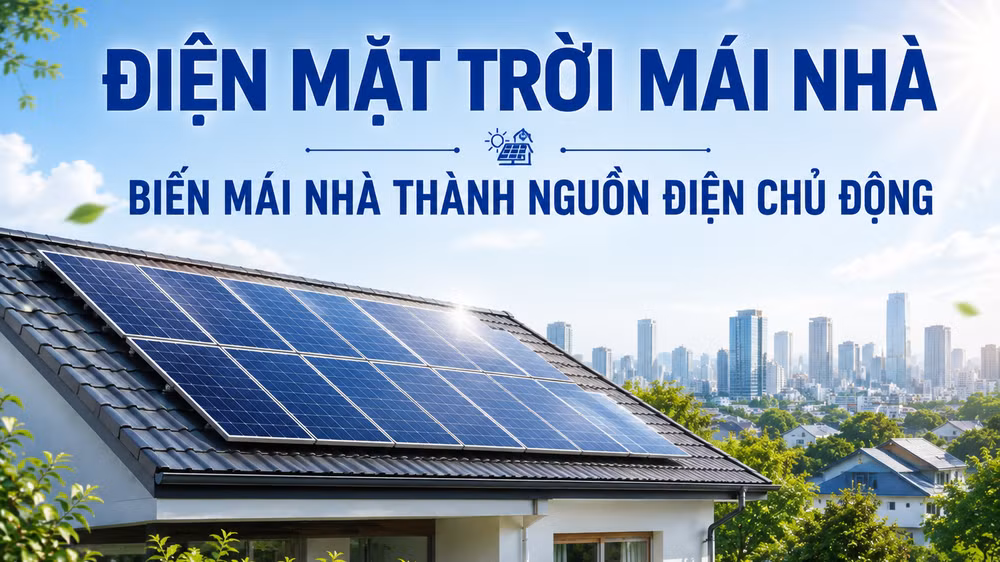 Biến mái nhà thành nguồn điện chủ động. (Ảnh: EVNHANOI cung cấp)