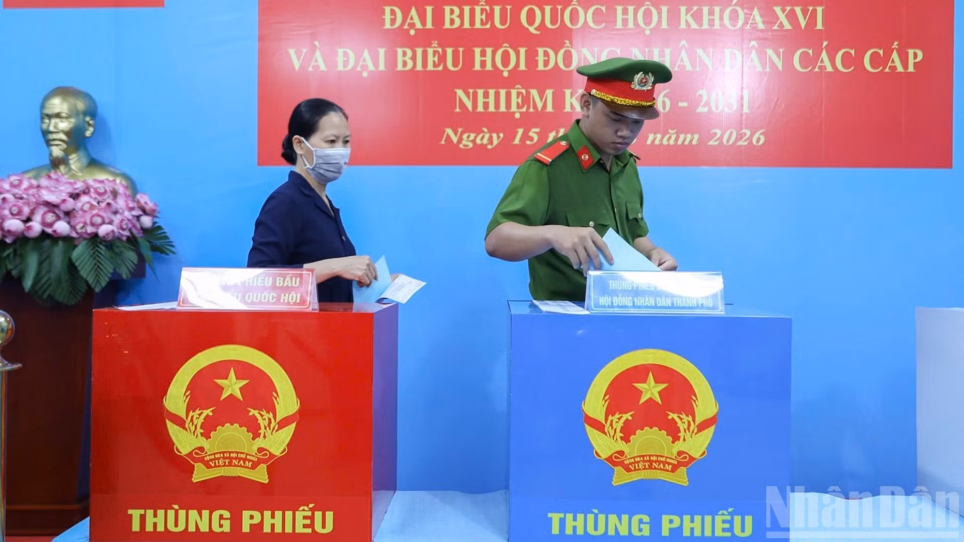 Không khí bầu cử tại phường Xuân Hòa.