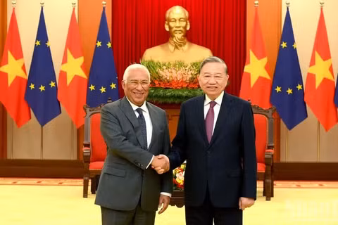 Chiều 29/1/2026, tại Trụ sở Trung ương Đảng, Tổng Bí thư Tô Lâm tiếp Chủ tịch Hội đồng châu Âu Antonio Costa. (Ảnh: ĐĂNG KHOA) 