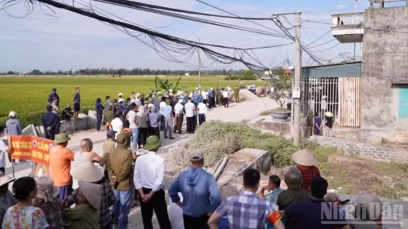 Khu vực tổ chức cưỡng chế thu hồi đất phục vụ phát triển Khu kinh tế Thái Bình.