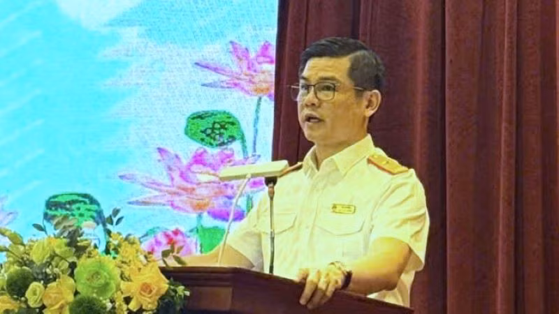 Phó Cục trưởng Cục Thuế Vũ Chí Hùng phát biểu khai mạc hội thảo.
