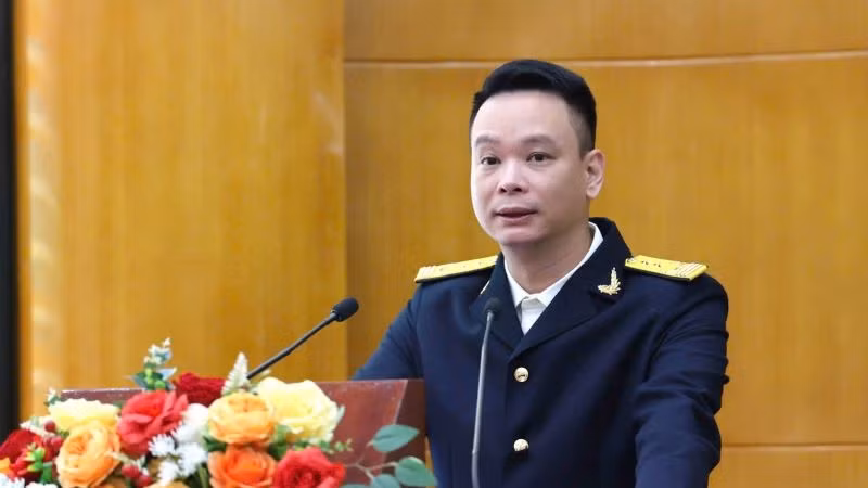 Trưởng Thuế TP Hà Nội Vũ Mạnh Cường phát biểu chỉ đạo tại hội nghị tập huấn.