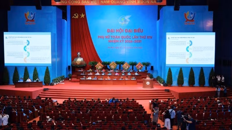 Toàn cảnh Đại hội đại biểu Phụ nữ toàn quốc lần thứ XIV.