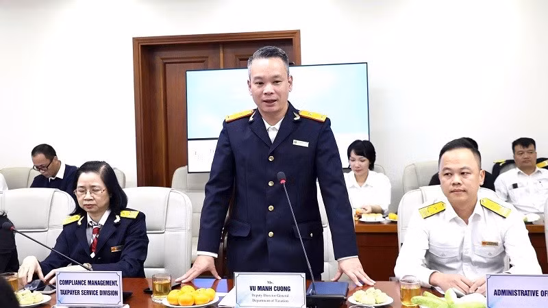 Phó Cục trưởng Vũ Mạnh Cường khẳng định việc trao đổi, chia sẻ thông tin giữa hai cơ quan thể hiện sự hợp tác chặt chẽ và liên tục giữa WB và ngành Thuế Việt Nam.