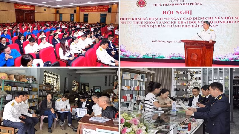 Cán bộ, công chức Thuế TP Hải Phòng luôn đồng hành, sát cánh cùng các hộ, cá nhân kinh doanh để đảm bảo quá trình chuyển đổi diễn ra thuận lợi nhất