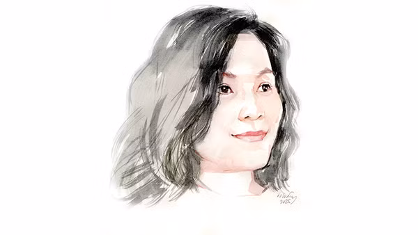Ký họa chân dung nhà thơ Ngô Thanh Vân của họa sĩ Đỗ Hoàng Tường. 
