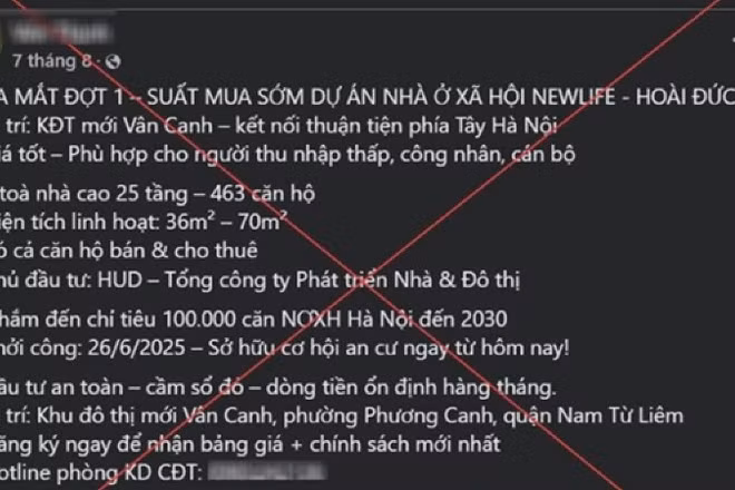 Nội dung đăng tải sai sự thật trên mạng xã hội.