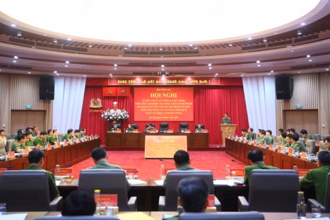 Toàn cảnh Hội nghị sơ kết công tác Quý I/2026 Bộ Công an.