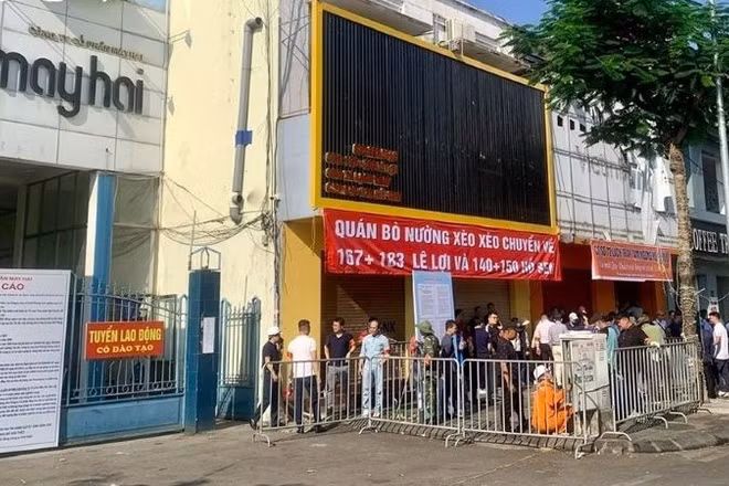 Một địa điểm của Công ty cổ phần May Hai bị cưỡng chế thu hồi đất.