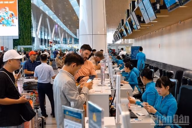 Từ ngày 25/8 tới đây, Vietnam Airlines Group (gồm các hãng Vietnam Airlines, Pacific Airlines và Vasco) sẽ mở bán vé Tết Đinh Mùi, với gần 3,7 triệu chỗ trên toàn mạng bay nội địa và quốc tế, tăng 11% so với cao điểm Tết 2026. (Ảnh: THẾ SƠN)