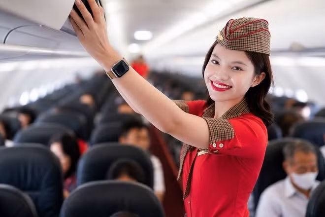 Tiếp viên hàng không Vietjet.