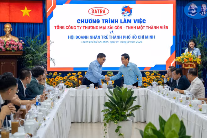 SATRA làm việc với các doanh nghiệp thuộc Hội Doanh nhân trẻ Thành phố Hồ Chí Minh. (Ảnh: SATRA)